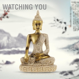 Watching You 11x6.5x3.8cm Buddha Statue Sculpture Hand Carved Sandstone Figurine Crafts Household Decoration