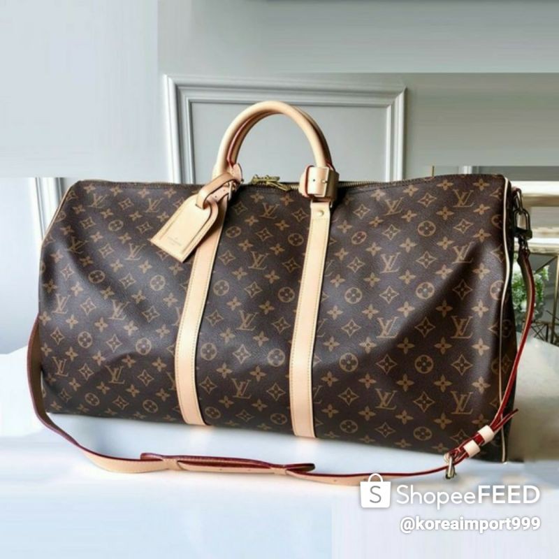 Louis Vuitton Keepall Bandouliere Monogram Bag Shopee Thailand