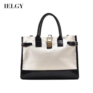 IELGY womens large capacity fashionable atmospheric splicing diagonal bag