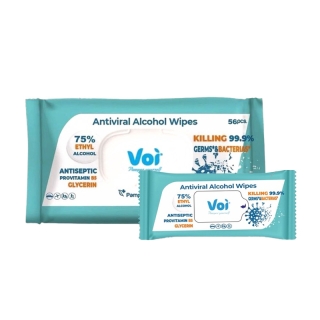 Voi wet wipes antiviral ทิชชู่เปียก แอลกอฮอล์ ฆ่าเชื้อโรค ถึง 2เท่า แอลกอฮอล์75% กระดาษเปียก ทิชชูเปียก