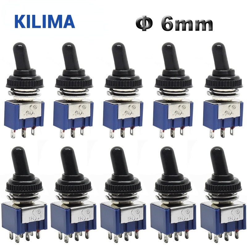 10/5 ชิ้น MTS-102 103 MTS-202 203 Toggle Switch 6A 125VAC บน SPDT 6 มม.Mini Switch DPDT บนฝาครอบกันน้ํา