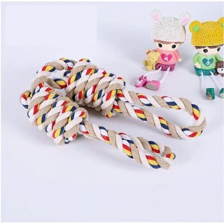 Happy PETs ของเล่นสุนัข เชือกกัดปมเกลียวใหญ่ สีครีม สำหรับสุนัขสายพันธุ์ใหญ่ ของเล่นหมา