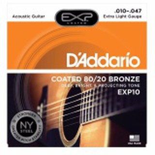 DAddario สายกีต้าร์โปร่งแบบเคลือบ Bronze Coated 80/20
Bronze