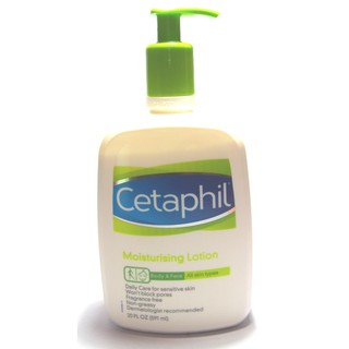 Cetaphil(เซนตาฟิล) Moisturizing Lotion Face &amp; Body for all skinขนาดพิเศษ 591ml ขวดปั๊มสำหรับผิวที่บอบบาง แห้ง และแพ้ง่าย