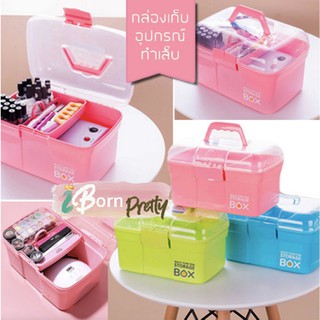 กล่อง 6 สี Multi - Function storage strong box แบบพกพาอุปกรณ์ทำเล็บ กล่องใส่อุปกรณ์ทำเล็บ กล่องใส่ของ อุปกรณ์เล็บ