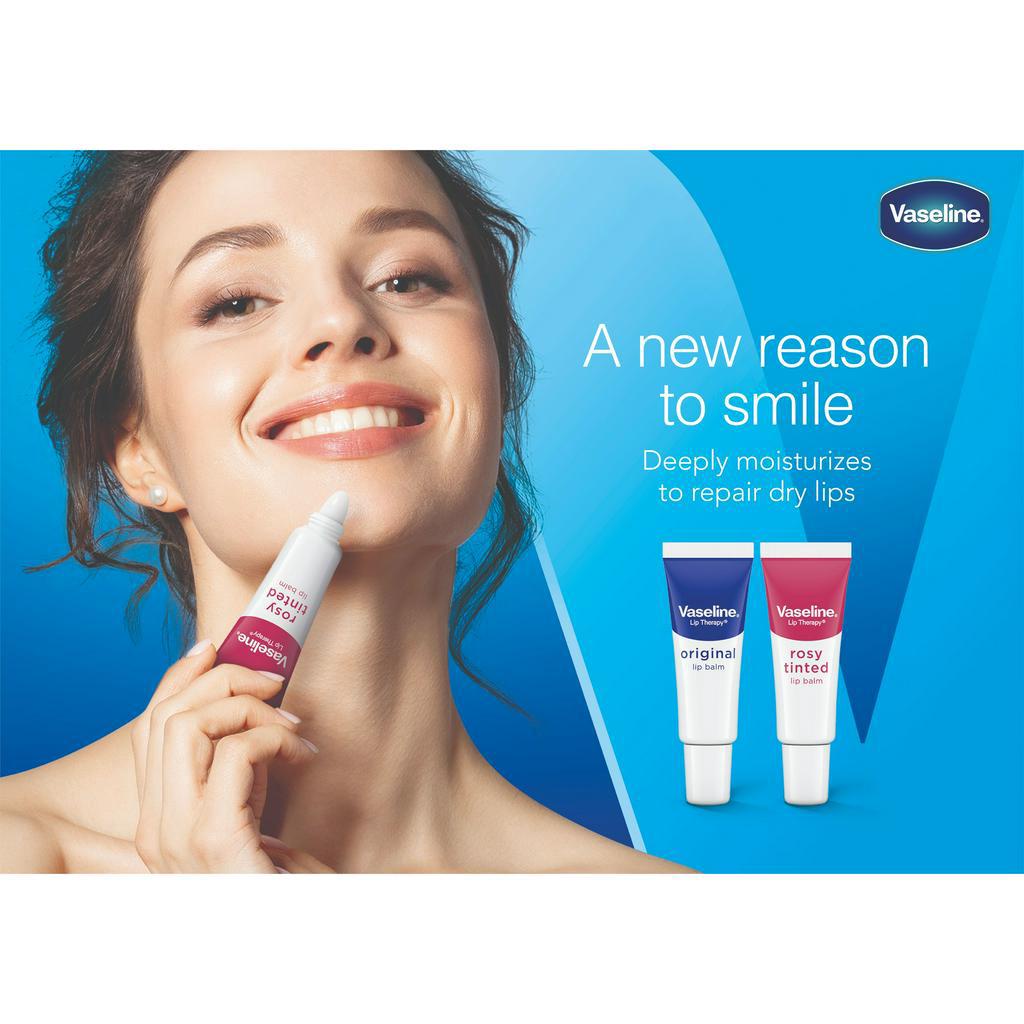 Vaseline วาสลีน ออริจินอล ลิปบาล์ม & โรซี่ ทินท์ ลิปบาล์ม 10 กรัม ลิปบาล์ม ช่วยเพิ่มและกักเก็บความชุ่มชื่น