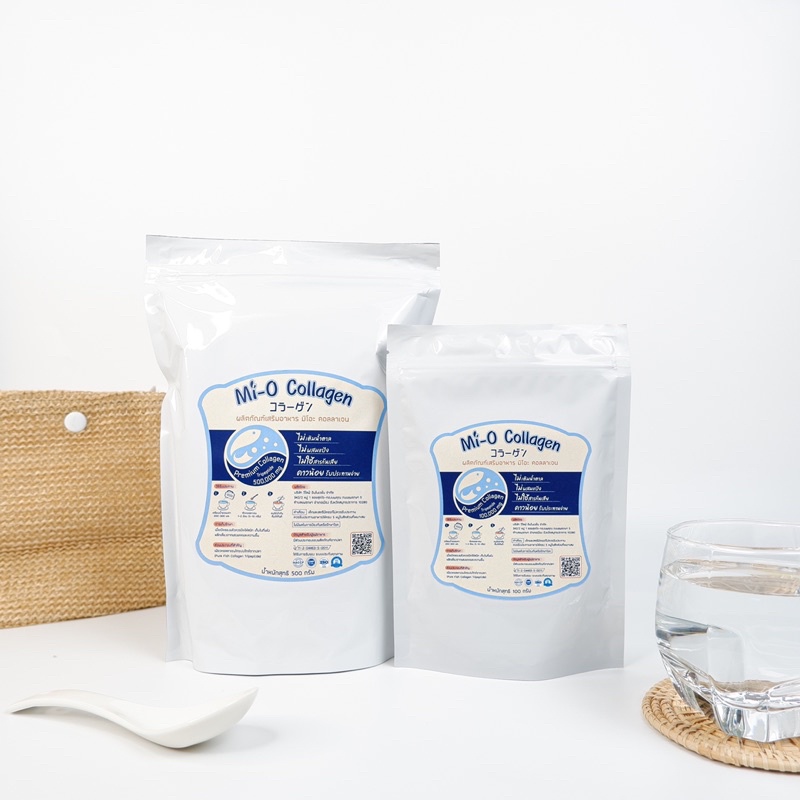 แถมช้อนฟรี❤️คอลลาเจนเพียวไตรเปปไทด์ 100 % (500g x 1, 100g x1)Mi-O Collagen Tripeptide บำรุงกระดูก บำ