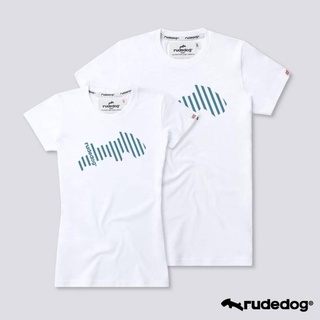 Rudedog เสื้อยืดชาย/หญิง สีขาว รุ่น Back slash (ราคาต่อตัว)