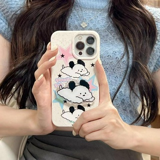 💕พร้อมส่ง💕iPhone 14 13 12 11 Pro Max เคส for เคสไอโฟน11น่ารัก บางเบาพกพาง่าย การ์ตูน ลูกสุนัข พร้อมขาตั้ง Case