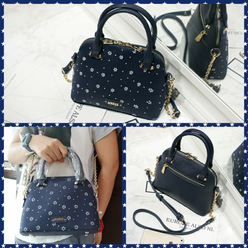 กระเป๋าถือของแท้ 12363 แบรนด์  Axixi Stencil Blue Handbag