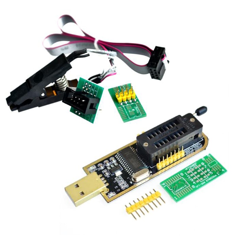 โมดูลโปรแกรมเมอร์ Ch341A 24 25 Series EEPROM Flash BIOS USB พร้อมคลิปทดสอบ SOIC8 SOP8 สําหรับ EEPROM 93CXX 25CXX 24CXX