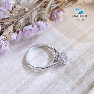 Madduckjewels แหวนเงินแท้ เพชร CZ ชุบโรเดียม RG1560