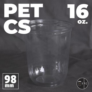 แก้วพลาสติก FPC PET CS - 16oz. Ø98 พร้อมฝา [50ชุด]