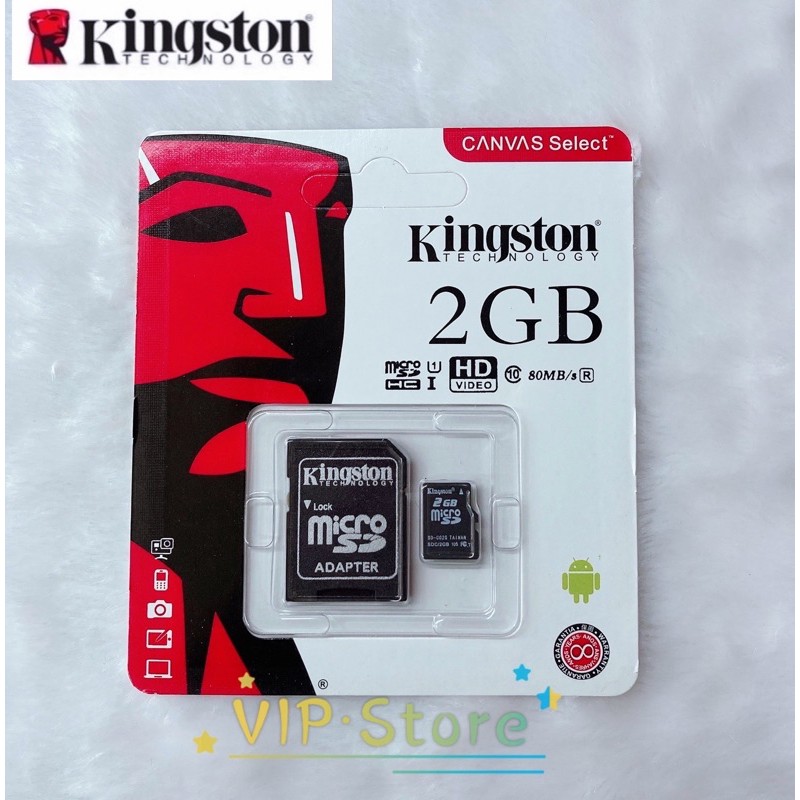 🔥VIPSale Kingston Memory Card Class10 Micro SDHC 2GB คิงส์ตัน เมมโมรี่การ์ด SD Card 2GB  ใช้กับกล้อง โทรศัพท์ อื่นๆ