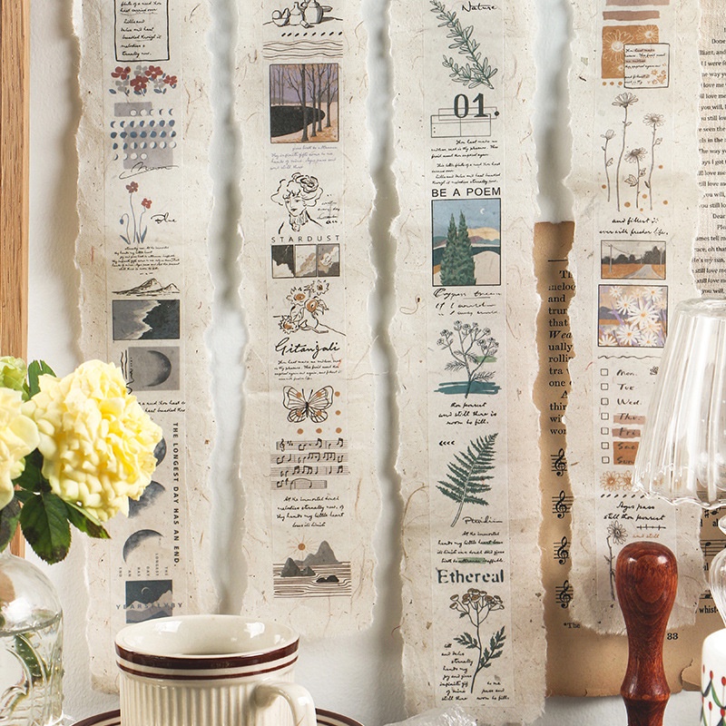 Forest Moon Series Washi Masking Tape Vintage Scrapbooking สติกเกอร์เครื่องเขียนอุปกรณ์การเรียนตกแต่ง