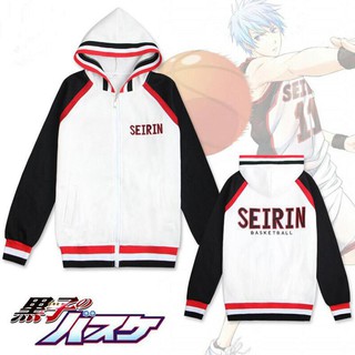 เสื้อแจ็คเก็ตมีฮู้ดพิมพ์ลาย สําหรับผู้ชาย Anime Kurokos Basket Ball /Kuroko no Basuke SEIRIN School Uniform Cosplay Costume Halloween Coat Kuroko Tetsuya Hoodie Jacket