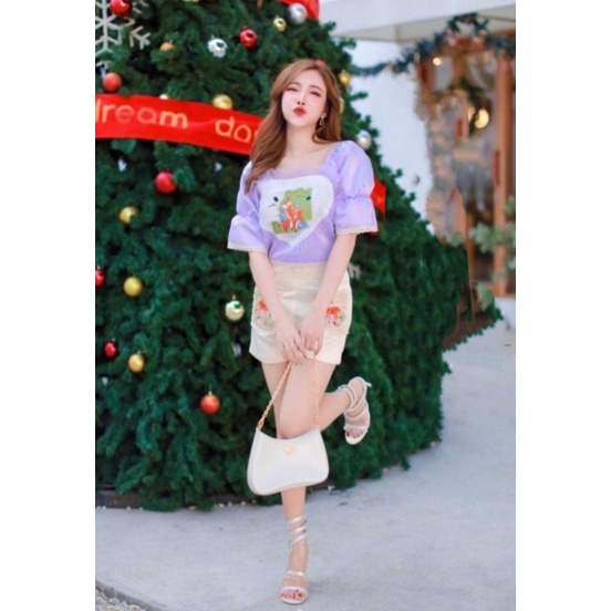 ชุดเซ็ท2ชิ้น งานป้ายบนไอยริน size XL 4xl