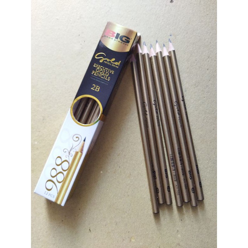 GOLD BIG PENCIL 2B PENCIL EXAM PENCIL 2B Big Gold PENCIL