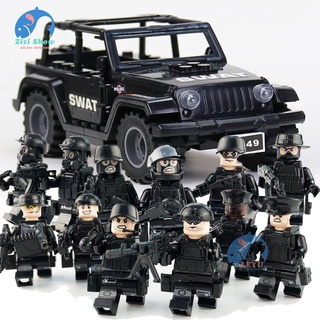 Leyu MOC ตุ๊กตาฟิกเกอร์ ทหารทหาร SWAT ของเล่นสําหรับเด็ก