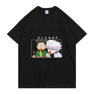 T-shirt  เสื้อยืดแขนสั้น คอกลม ผ้าฝ้าย 100% พิมพ์ลายอนิเมะ Hunter X Hunter Killua Zoldyck GON·FREECSS เข้ากับทุกการแต่งก