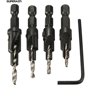 👍🎁4 ชิ้น HSS ดอกสว่านไขควงเปลี่ยน Quick Hex Shank Screw # 6 # 8 # 10 # 12