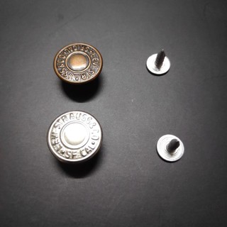 กระดุมตอกยีนส์ กระดุมยีนส์ (6เม็ด 14 บาท) (12 เม็ด 25 บาท) กระดุมยีนส์แบบตอก ทองรมดำ เงิน กระดุมยีนส์โลหะขาพลาสติกแบบตอก