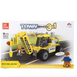 ProudNada Toys ตัวต่อเลโก้ชุดรถก่อสร้าง JIE STAR TOWN SERIES 3IN1 171 PCS 20505