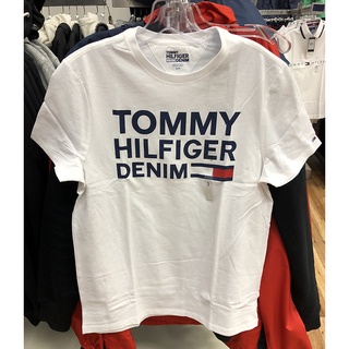 เสื้อยืดแขนสั้น พิมพ์ลายโลโก้ Tommo สีขาว สําหรับผู้ชาย