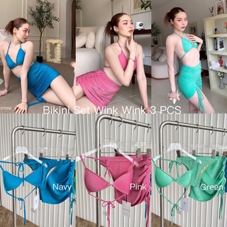 💫New💫(พร้อมส่ง)🏷Valen ชุดเซท บิกินี่3ชิ้น BIKINI SET WINK WINK