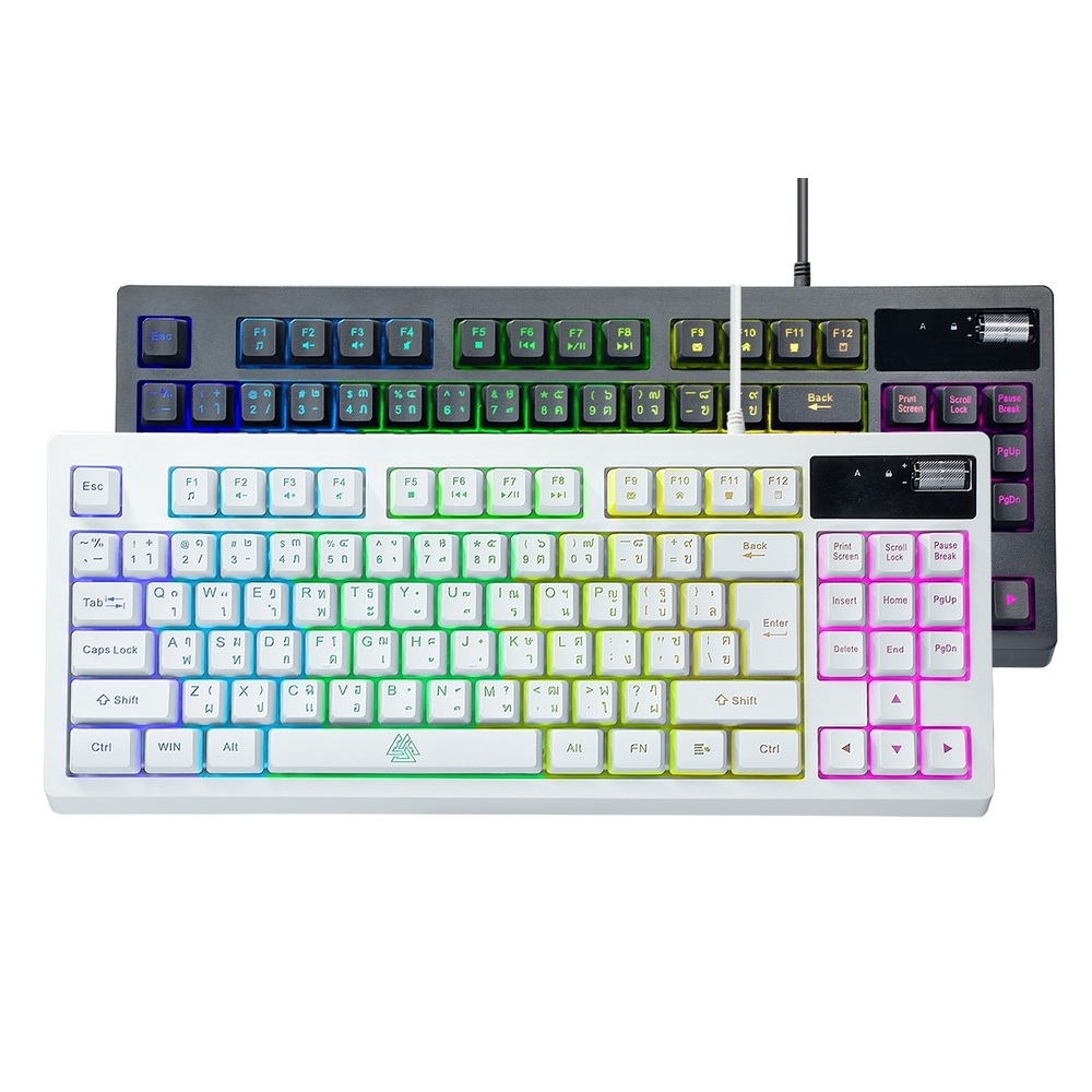 EGA Type K6 Mini RGB Gaming Keyboard TKL 80 Rubber Dome Switch คีบอร์ด