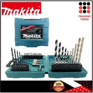 MAKITA D-36996 ชุดดอกสว่าน เจาะไม้ ปูน เหล็ก และอุปกรณ์เสริม 34 ชิ้น  D-36996