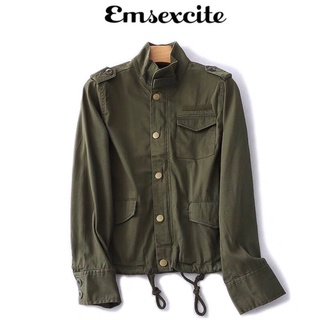 เสื้อแจ็คเก็ตเขียวทหาร เสื้อทหาร เสื้อparka   🌿งานแบรนด์ 🖤EMSEXCITE🖤 (JAPAN) JK503