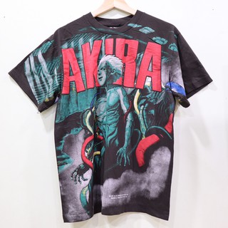 เสื้อAKIRA ลายโอเวอร์ปริ้น ตะเข็บเดี่ยวบนล่าง สไตล์วินเทจ สกรีนทั้งตัว ผ้านอก เสื้อOVP เสื้อโอเวอร์ไซส์