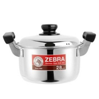 ZEBRA หม้อหุงต้มสเตนเลส รุ่น Carry ขนาด 28 ซม. สีสเตนเลส หม้อ เครื่องครัว