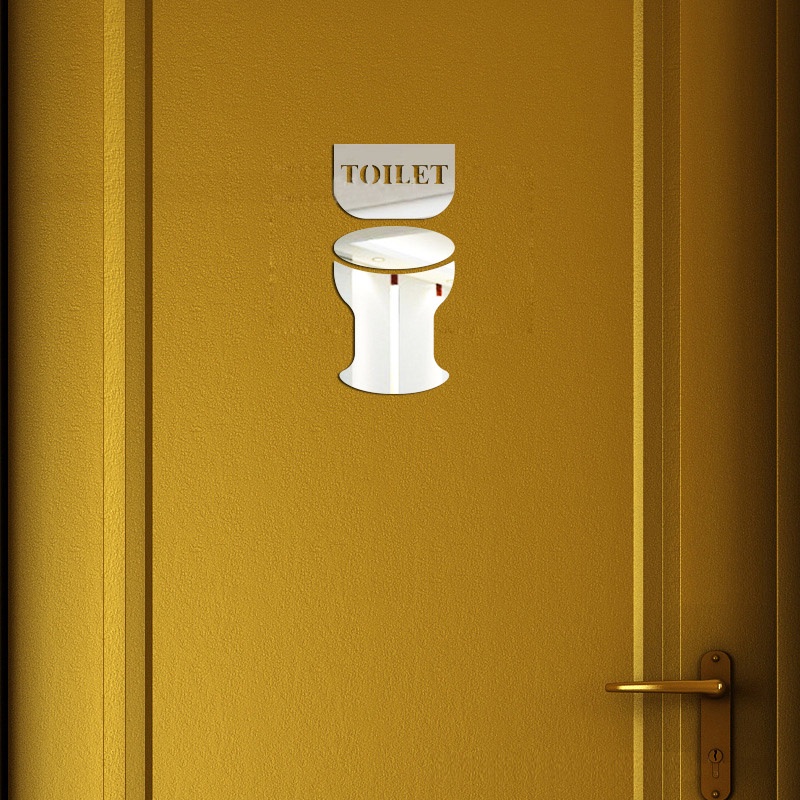 อะคริลิคติดประตูห้องสุขา (รูปโถส้วม-ชักโครก) Tiolet ห้องส้วม ห้องสุขา ห้องน้ำ DIY Wall Acrylic อะคริลิคติดผนัง แต่งบ้าน