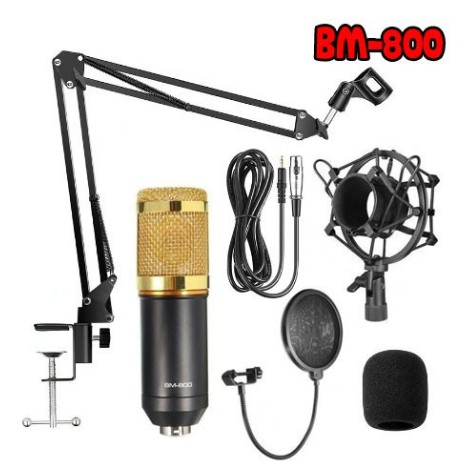 ไมค์โครโฟน ไมค์อัดเสียง คอนเดนเซอร์ Pro Condenser Mic Microphone BM800