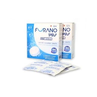 Furano ฟูราโนะ เม็ดฟู่ ทำความสะอาด ฟันปลอม และรีเทนเนอร์ (กล่องละ 24 เม็ด) จากประเทศญี่ปุ่น