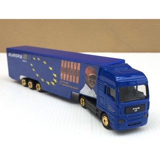 1/87 Trailer Ad Truck หัวลากสีน้ำเงิน รุ่น Man TGX โฆษณา Michael Schumacker F1 Champion 2004 Europa (รถยาว 22 cm)