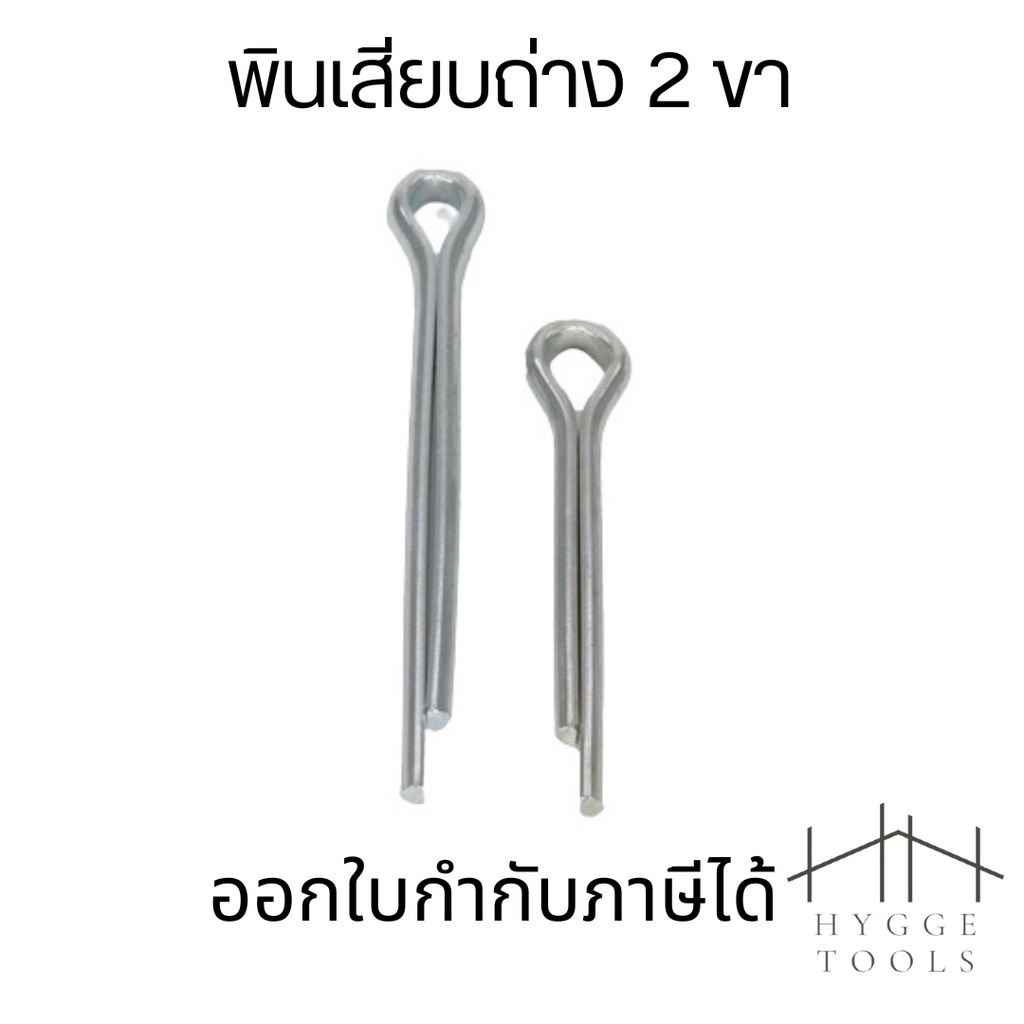 พินเสียบถ่าง 2 ขาM2(ชุด10ตัว) เหล็กชุบ Cotter Pin ปิ้นเสียบถ่าง มีหลายขนาด