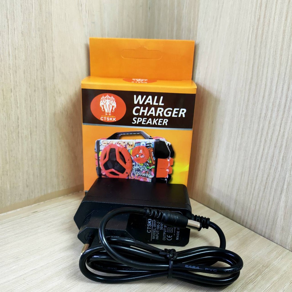 สายชาร์จลำโพง 9V  INPUT : AC100-240V 50/60Hz  OUTPUT : DC9V-2A