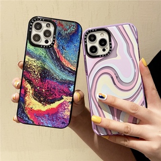 Ready Stock Casetify【unicorn pastel candy swirls &amp;Neon Rain】Soft Silicone TPU Case iPhone For 13 Pro Max 12 11 Pro Max XR X XS MAX 7/8 Plus SE2020 12 Mini Fashion Art Cartoon Shockproof Transparent Cover