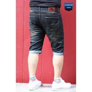 กางเกงยีนส์ขาสามส่วนชายอ้วน 555/1 JUMBO SIZE28 -50 สีสนิม ผ้ายีนส์ยืด ทรงกระบอกเล็ก (เป้าซิป)