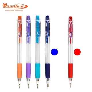ปากกาลูกลื่น Quantum ควอนตั้ม 0.5 มม.รุ่นไมโคร micro (หมึกน้ำเงิน/แดง) 12 หรือ 50 ด้าม ปากกาควอนตั้ม