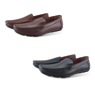 FREEWOOD CASUAL SHOES รองเท้าหนังรุ่น 84-950  สีดำ / สีน้ำตาล ( BLACK / BROWN )