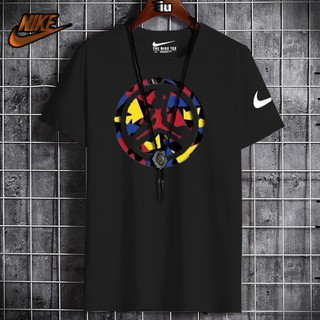 เสื้อเชิ้ต Nike Air Jordan สําหรับผู้ชายเสื้อแขนสั้นธรรมดาเสื้อยืดหลวมธรรมดา Vw5T bS%