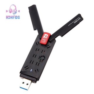 1800Mbps WiFi 6 USB 3.0 Dual Band 2.4GHz/5GHz Wireless Network Card Receiving Transmitter Wi-Fi Dongle for PC Laptop