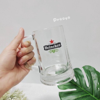 แก้วมัค คราเบียร์ไฮเนเก้น Heineken ❤️ 💚แก้วเนื้อหนาอย่างดี ปั๊มตัวนูนตรงก้นแก้ว สินค้าน่าสะสม