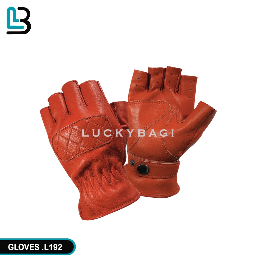ถุงมือหนัง แบบครึ่งนิ้ว สําหรับขี่รถจักรยานยนต์ L192