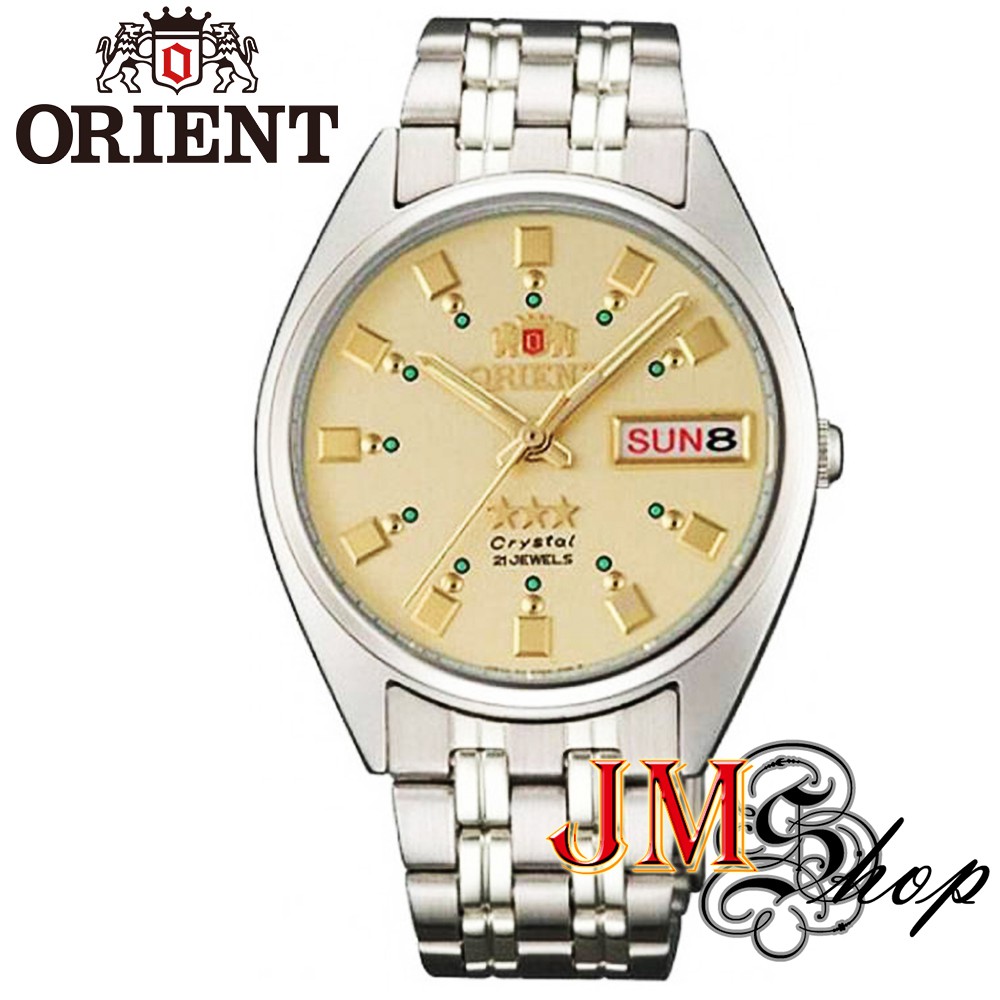 Orient Three Star Automatic นาฬิกาข้อมือผู้ชาย สายสแตนเลส รุ่น AB00009C (หน้าปัดสีทอง)