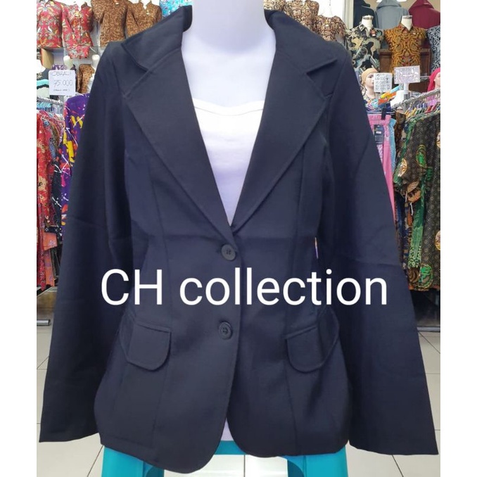 Hitam ผู้หญิง FORMAL Work BLAZER สีดําสองปุ่ม 2 Office BLAZER ผู้หญิงสีดํา FORMAL BLAZER Work Coat